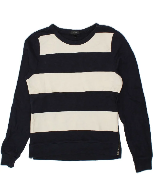Anniversary Sale J. CREW Womens Sweatshirt Jumper UK 14 Medium Navy Blue Striped