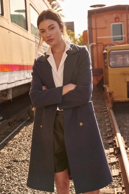 Deal Explosion Stormy Weather Double-Breasted Felt Overcoat