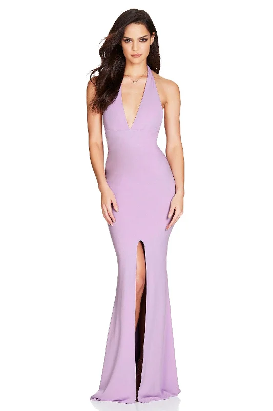 New Deals Nookie Illegal Halter Gown - Lilac