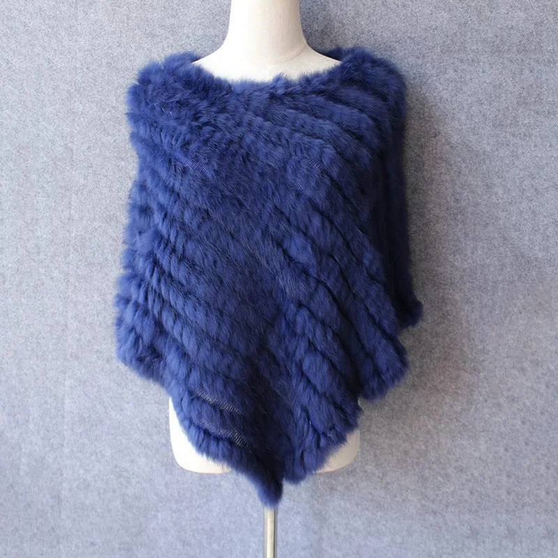 Deal Dash fur woven real rabbit shawl woven
