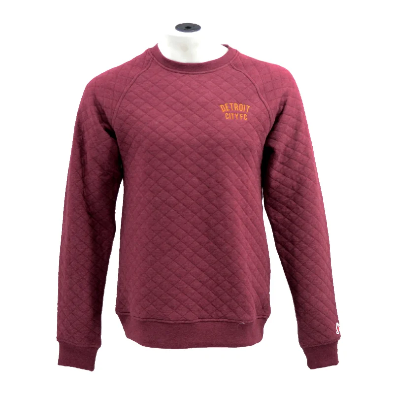Super Sale Highland Quilted Crew- Heather Maroon