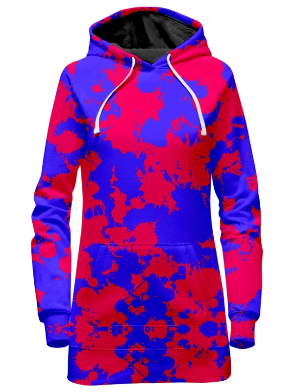 Price Cut Pink and Violet Paint Splatter Hoodie Dress