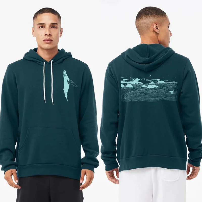 Final Sale Whale's Tail Atlantic Blue Ultra Soft BellaCanvas Pullover Hoodie