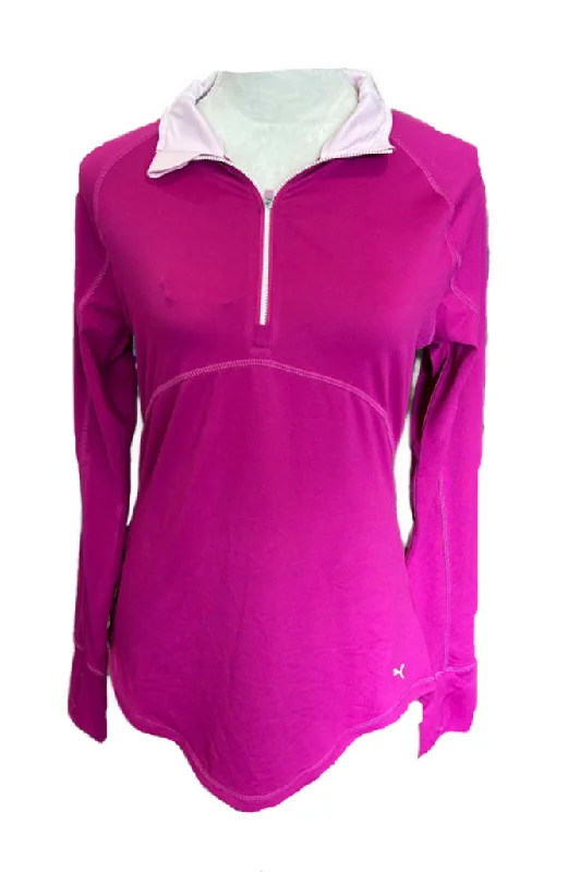 Instant Discount New Puma Magenta 1/4 Zip Pullover Size S MSP $65