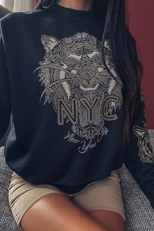 Exclusive Offers Long Sleeve Sweatshirt Black