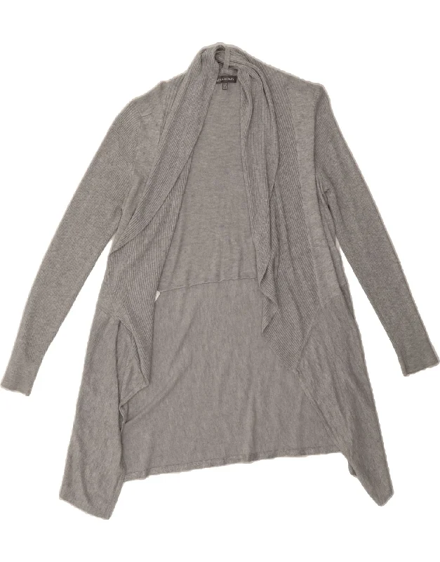 Shop and Save LAURA ASHLEY Womens Longline Open Cardigan Sweater UK 12 Medium  Grey