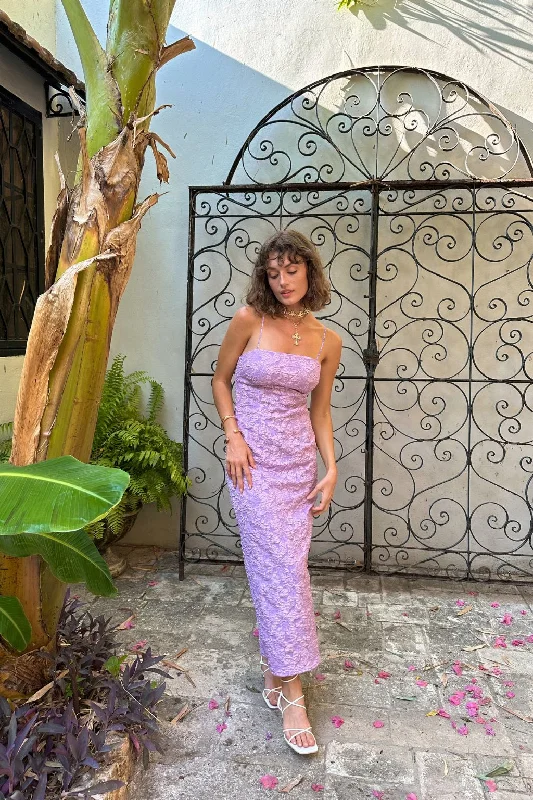 Mega Sale Ingrid Purple Floral Maxi Dress