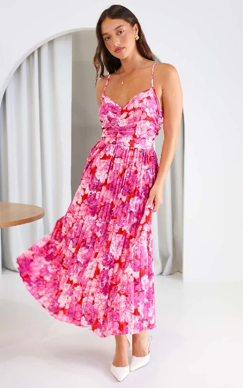 Today’s Deal Mallory Maxi Dress - Pink Red Floral