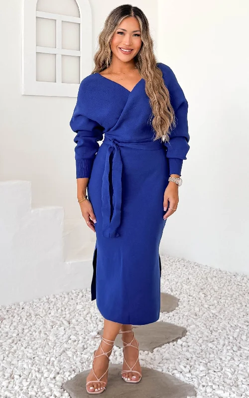 Special Offer Catherine Knit Midi Dress - Blue