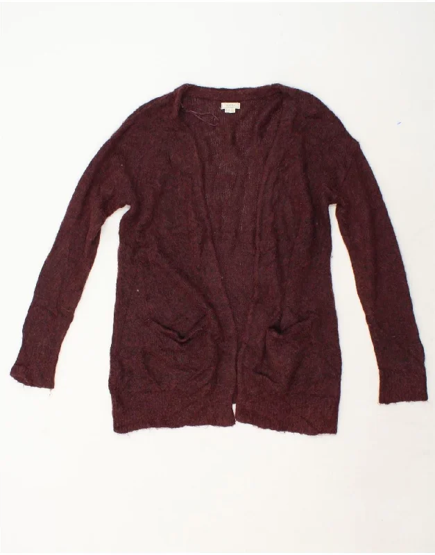 Huge Savings FAT FACE Womens Open Cardigan Sweater UK 10 Small Burgundy Nylon