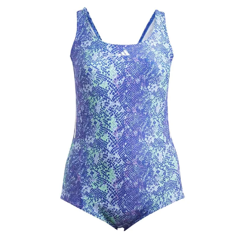 Limited Quantity adidas - Women's 3-Stripes Graphic Swimsuit (Plus Size) (HR4385)