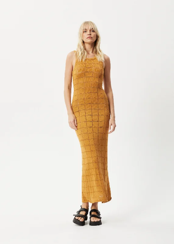 Take Advantage AFENDS Womens Femme - Knit Maxi Dress - Mustard
