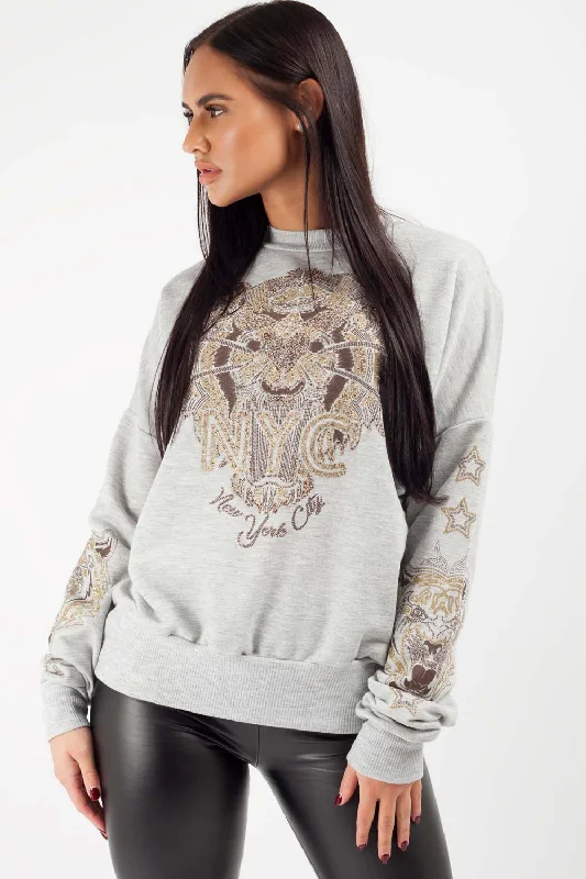 Flash Deals Long Sleeve Sweatshirt Grey