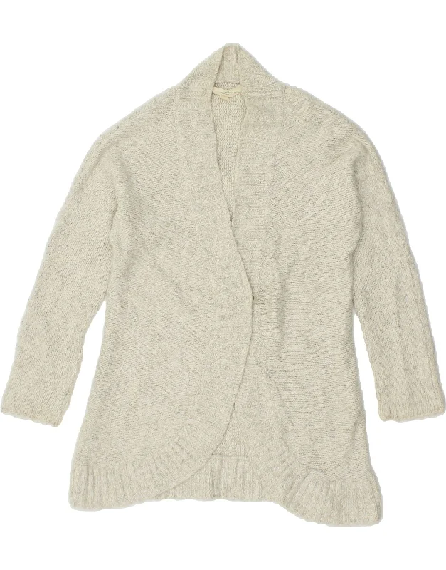 Weekend Deal EDDIE BAUER Womens Cardigan Sweater UK 6 XS Grey Cotton