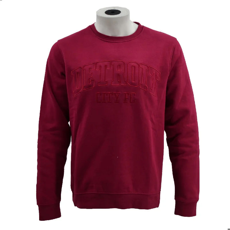 New Arrival Tonal 3D Embroidered Crew Neck- Maroon