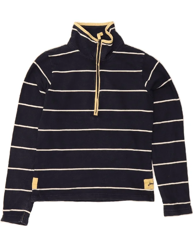 Price Fest JOULES Womens Zip Neck Sweatshirt Jumper UK 10 Small  Navy Blue Striped