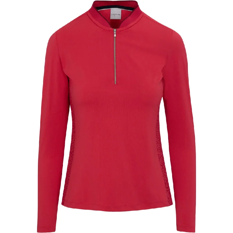 Limited Time Discount New Dunning Fallow Ventilated Performance Long Sleeve Golf Top - Dahlia MSP$98 Limited Time Discount New Dunning Fallow Ventilated Performance Long Sleeve Golf Top - Dahlia MSP$98