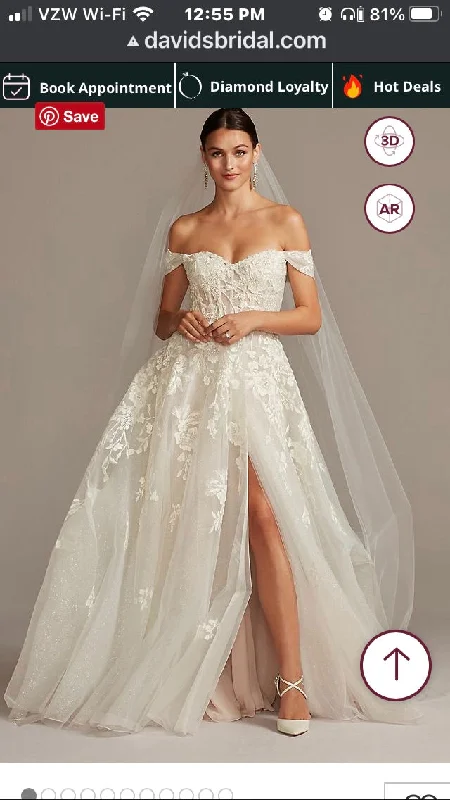 Limited Time Offer David's Bridal Galina Signature Floral Tulle Wedding Dress