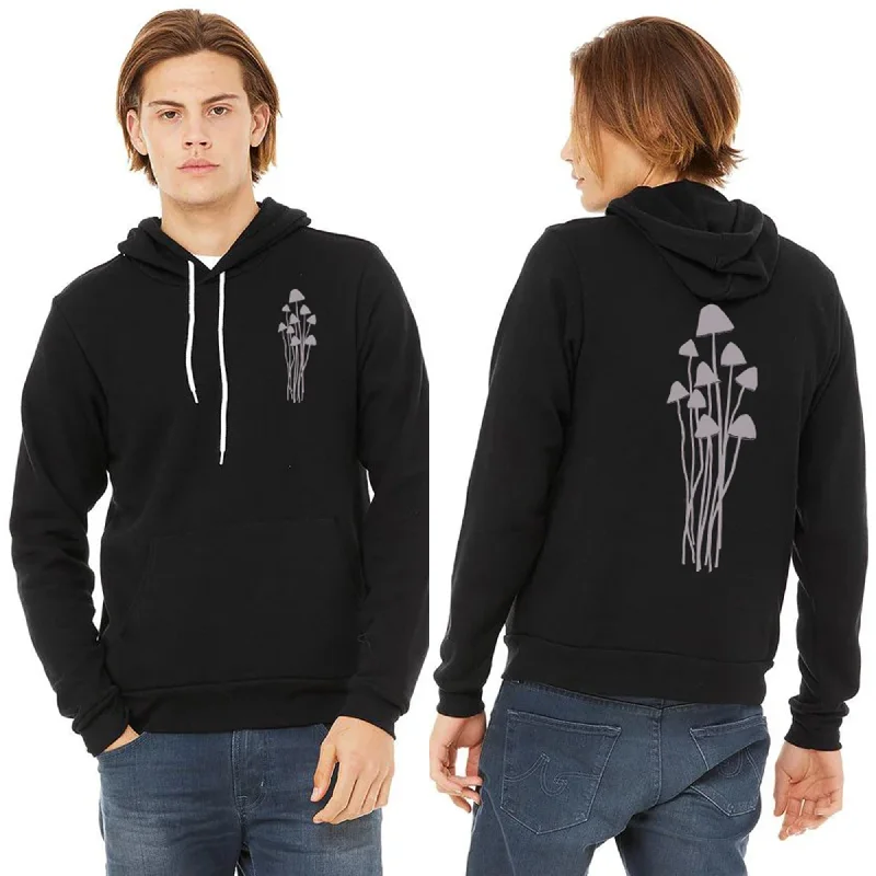 Markdowns Mushroom Caps Ultra Soft Pull Over Hoodie - Unisex Black
