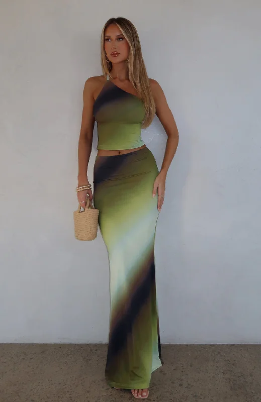 New Markdowns Sweet Salutations Maxi Skirt Olive Grove