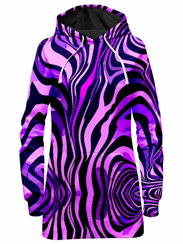 Deep Discounts Noir Stripes Hoodie Dress