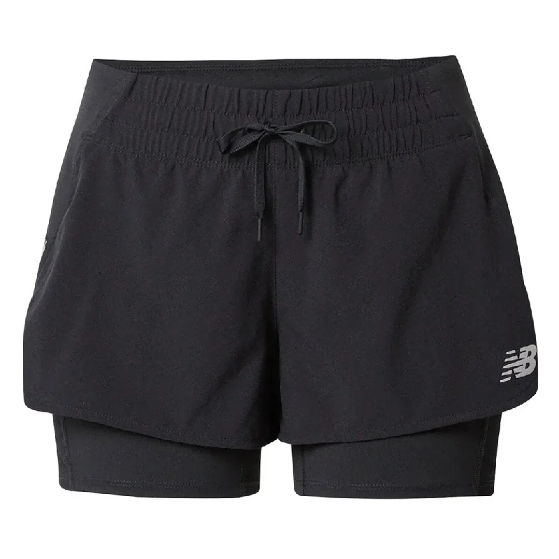 Closeout New Balance - Women's Impact Run 2 In 1 Shorts (WS21270 BK)