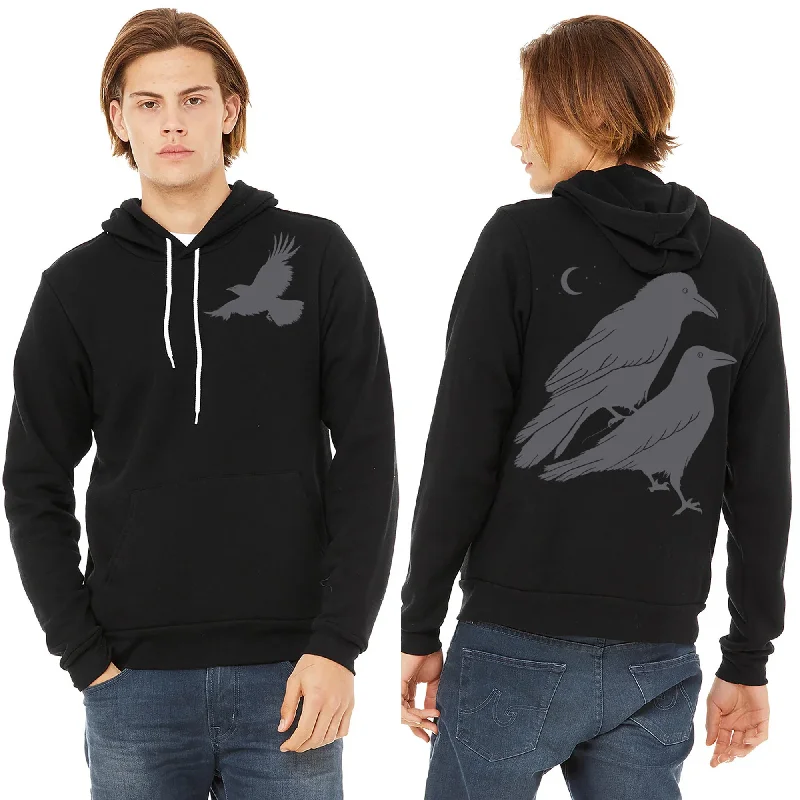 Amazing Deals Celestial Raven Ultra Soft Pull Over Hoodie - Unisex Black
