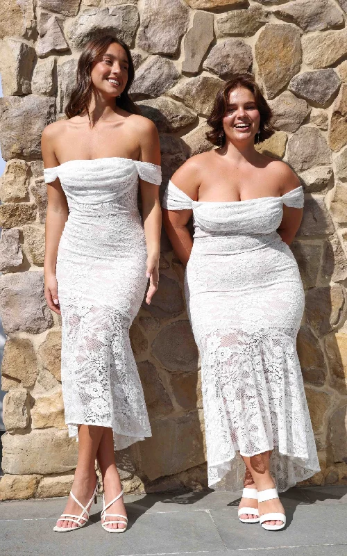 Midnight Sale Soriella Lace Maxi Dress - White
