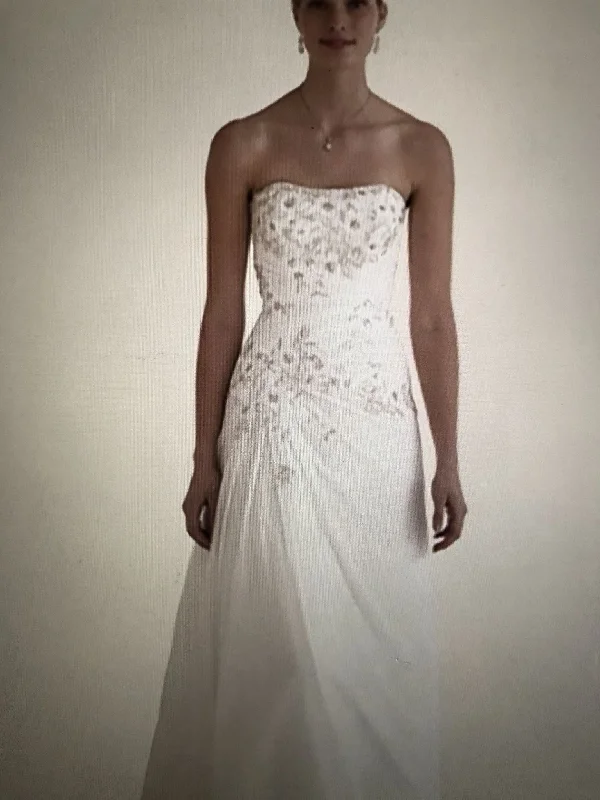 Crazy Deals David's Bridal Ivory Chiffon Strapless Soft Ruche
