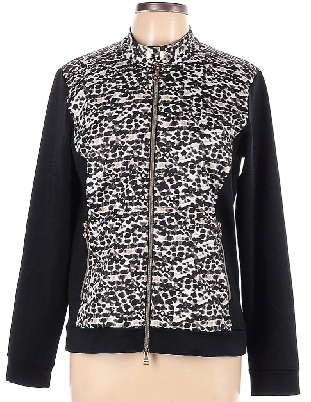 Price Reduction Daily Sports Black Animal Print Full-zip Jacket Size L. MSP$170
