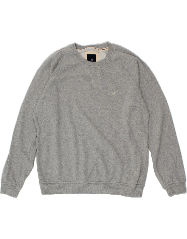 Don't Wait CREW CLOTHING Womens Sweatshirt Jumper UK 12 Medium Grey Cotton