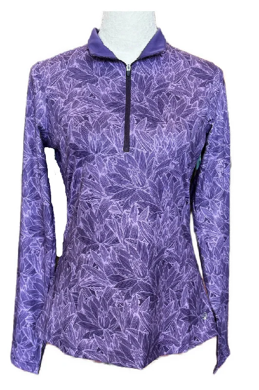 Deal Dash New Women's Straight Down Purple Belle 1/4 Zip Pullover Size S MSP$98