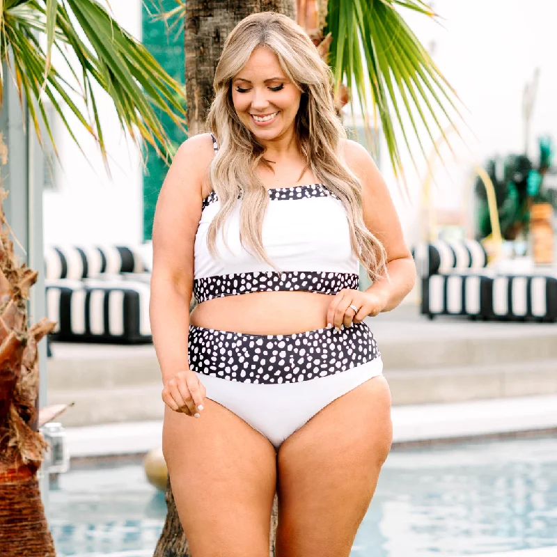 TIME-Limited Offer Hidden Islands Swim Bottom, White/Dalmatian