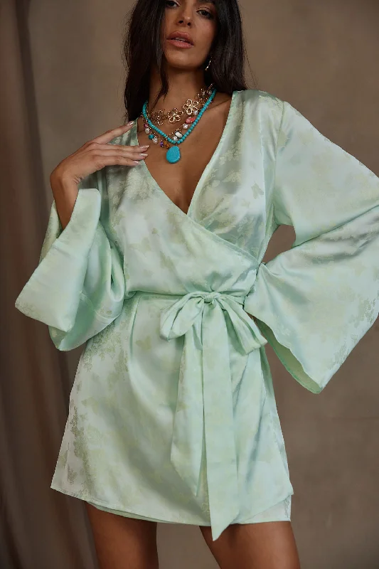 Incredible Offers Gold Standard Sage Jacquard Dress