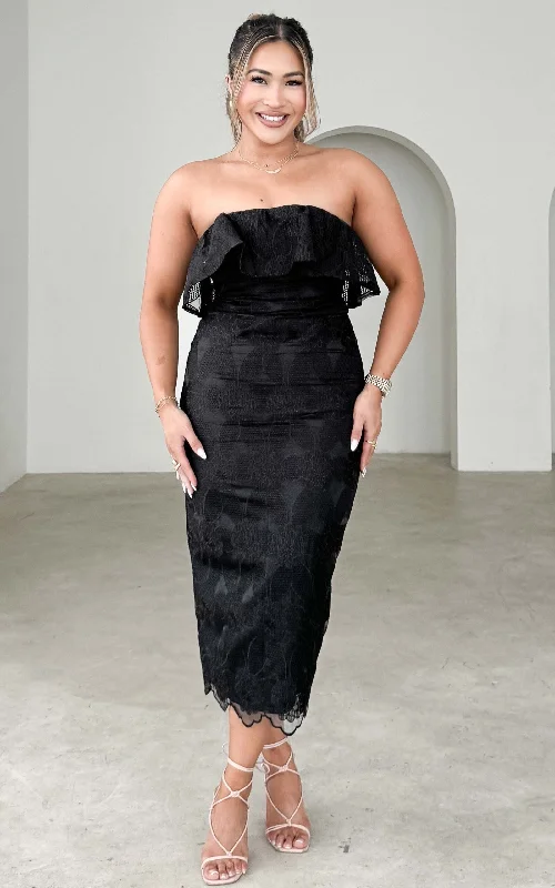 Unmissable Offer Tilda Lace Midi Dress - Black