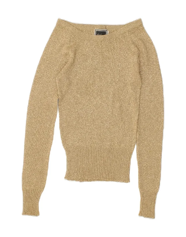 Limited Time Offer LUISA SPAGNOLI Womens Boat Neck Jumper Sweater UK 10 Small Beige