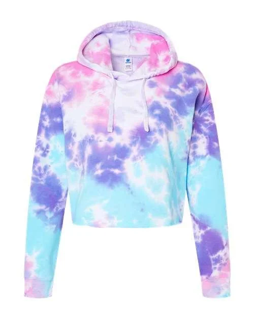 Time-Limited Offer Colortone Women's Tie-Dyed Crop Hooded Sweatshirt 8333