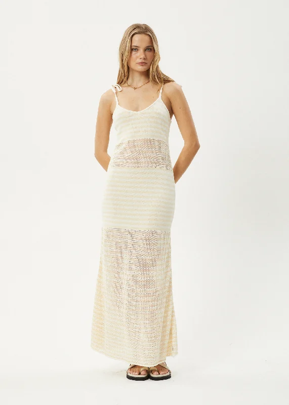 Big Discounts AFENDS Womens Claudia - Knit Maxi Dress - White / Sand
