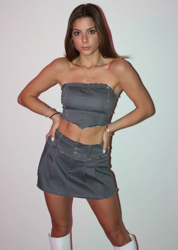 Midnight Madness Hit Different Corset Top ★ Grey