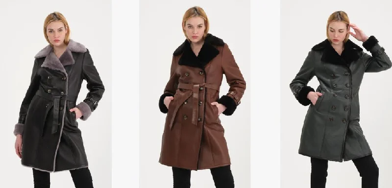 Limited Time Sample Sale Woman's Shearling Classic Trench