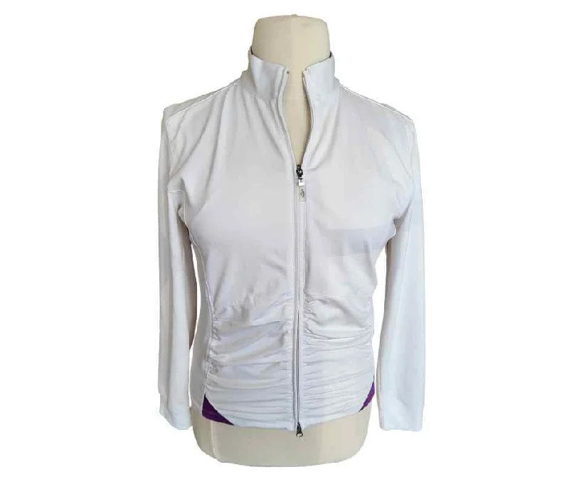 Time-Limited Offer Callaway White and Purple Golf Full-Zip Size L MSP$130
