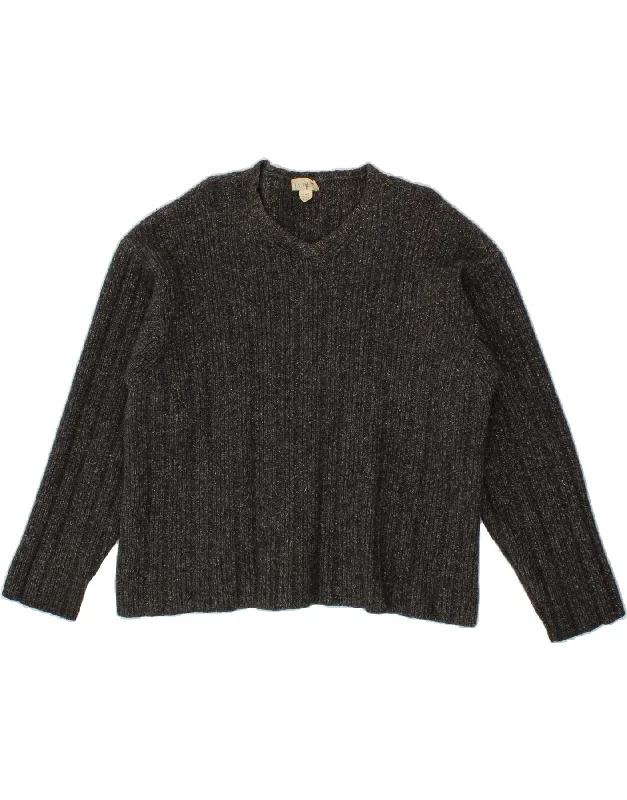 Deal Dash J. CREW Womens V-Neck Jumper Sweater UK 16 Large Grey Wool