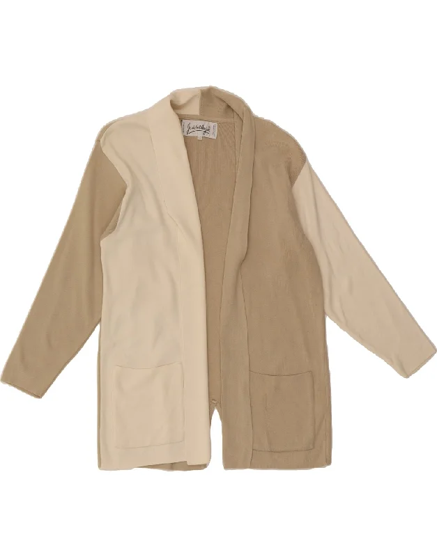 Overstock JC DE CASTELBAJAC Womens Cardigan Sweater EU 42 Large Beige Colourblock
