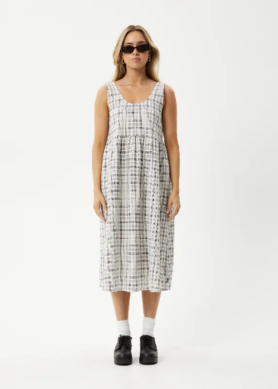 Huge Discounts AFENDS Womens Leo - Seersucker Check Midi Dress - Black / White