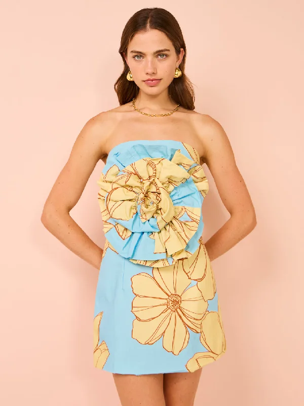 Year-End Sale Issy Rose Bodice Mini Dress in Summer Print