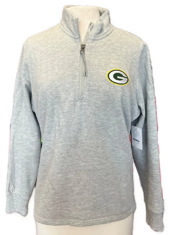 Daily Deals Antigua Light Gray Heather Quarter-Zip Green Bay Packer Pullover Size XL MSP$89