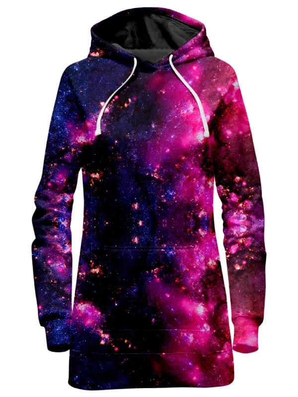 Seasonal Clearance Purple Cosmos Hoodie Dress