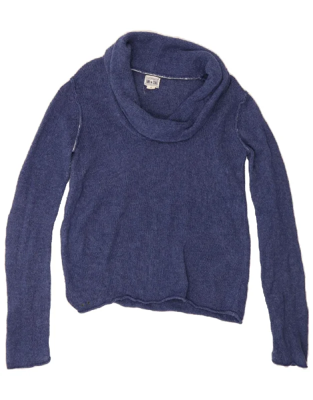 Huge Discounts CONVERSE Womens Roll Neck Jumper Sweater UK 14 Medium Navy Blue Ramie Huge Discounts CONVERSE Womens Roll Neck Jumper Sweater UK 14 Medium Navy Blue Ramie