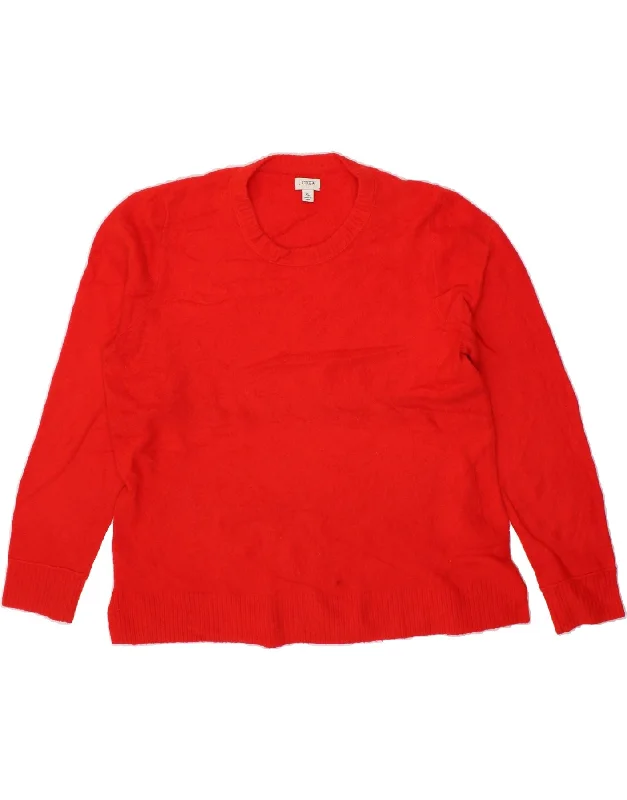 Can't Miss J. CREW Womens Crew Neck Jumper Sweater UK 18 XL Red Acrylic
