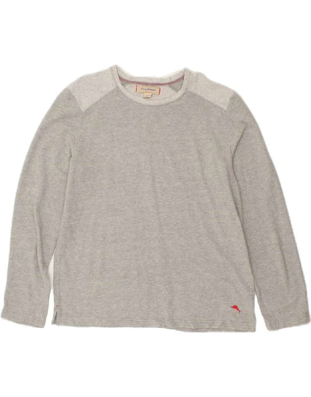 Sale Event TOMMY BAHAMA Womens Sweatshirt Jumper UK 18 XL Grey Colourblock Cotton